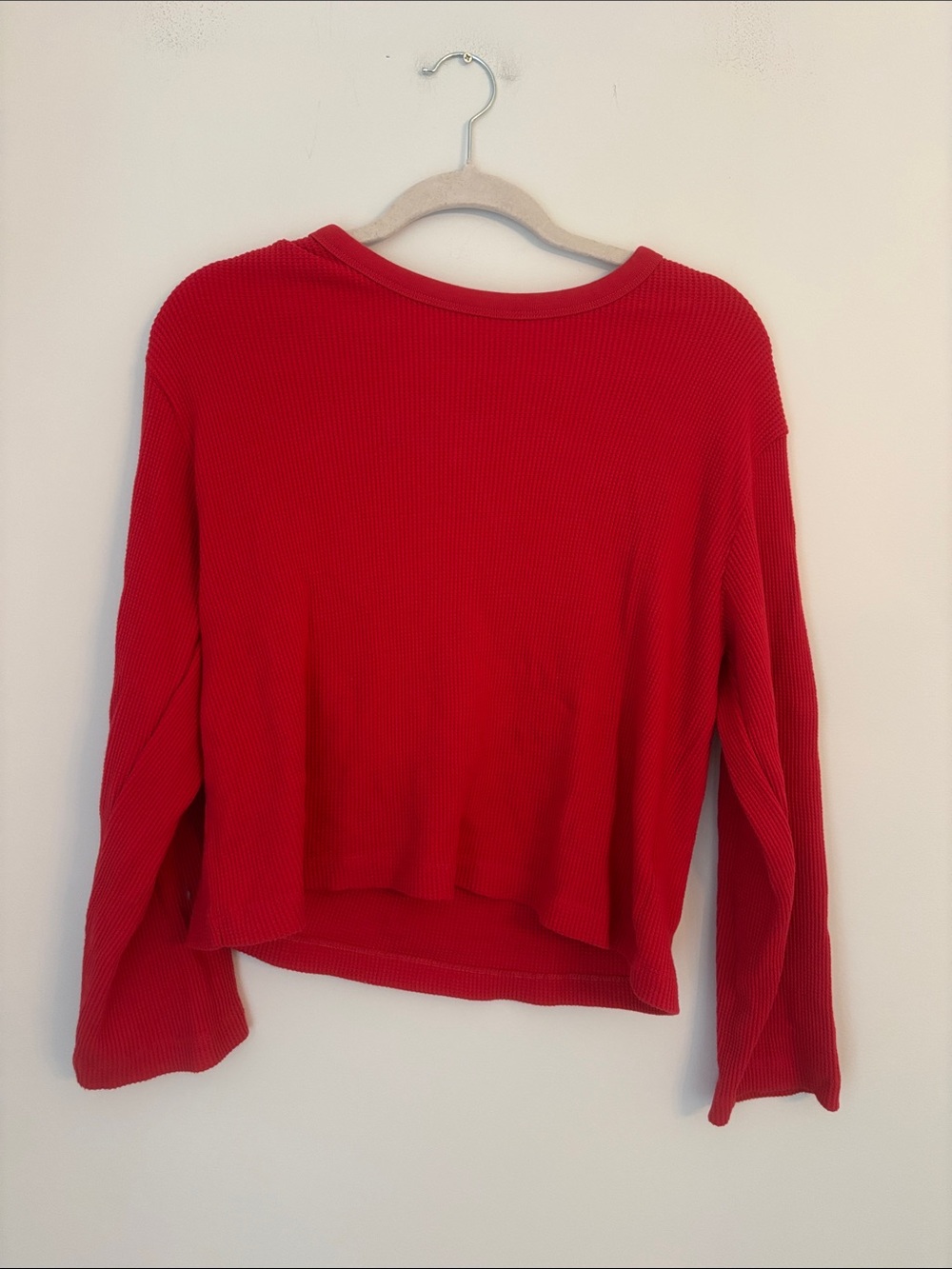GapBody Red Thermal Long Sleeve and Pant Pajama Set Pants Size Small Top Medium